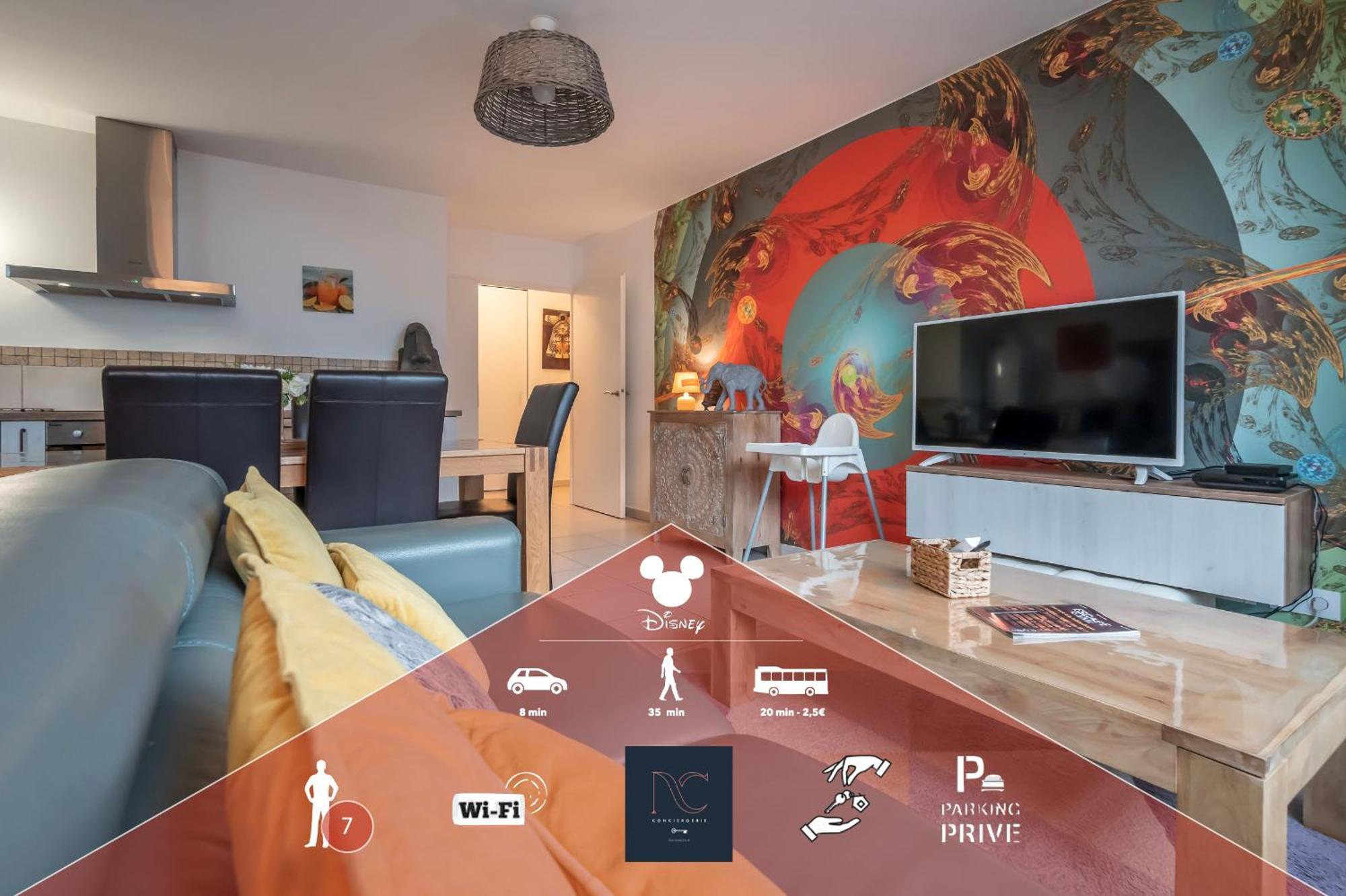 *Disneyland-Paris* 7Pers, Wifi, Parking, Netflix Montévrain Extérieur photo